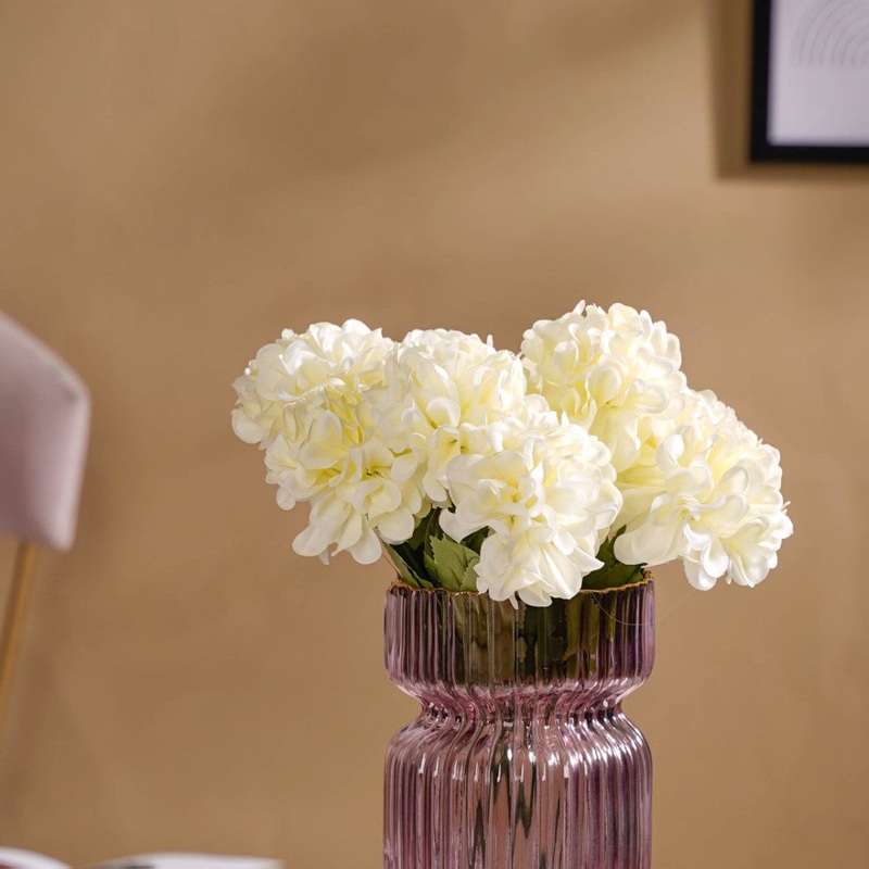 Artificial Chrysanthemum Bouquet White Set Of 2