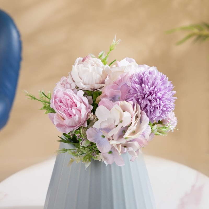 Artificial Flower Bunch Peony Purple