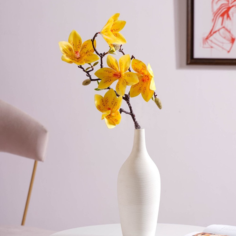 Decorative Lily Flower Stem Yellow