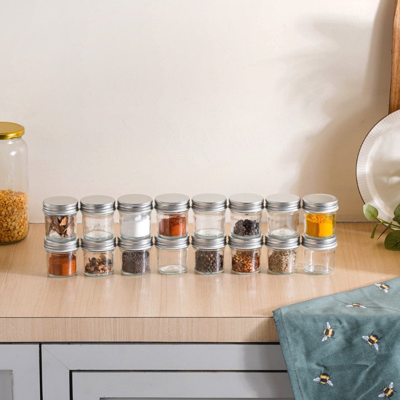 Glass Storage Jars With Lid Set Of 16 50ml