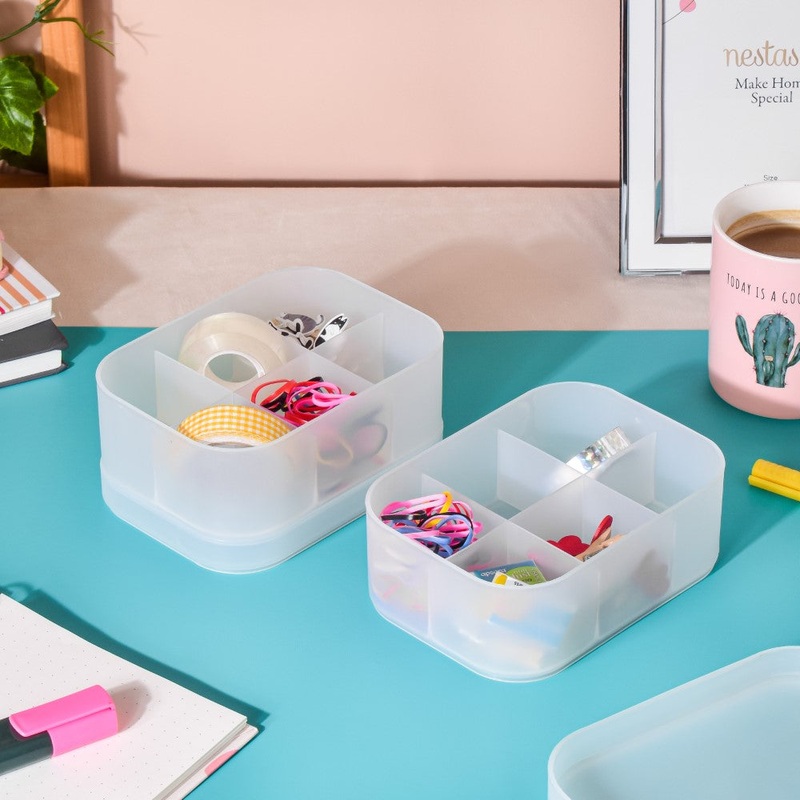 Multicompartment Storage Box Set Of 4