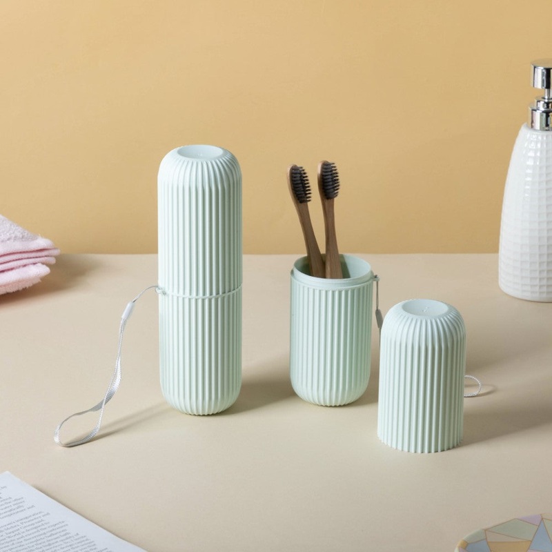 Portable Travel Toothbrush Case Green Set Of 2