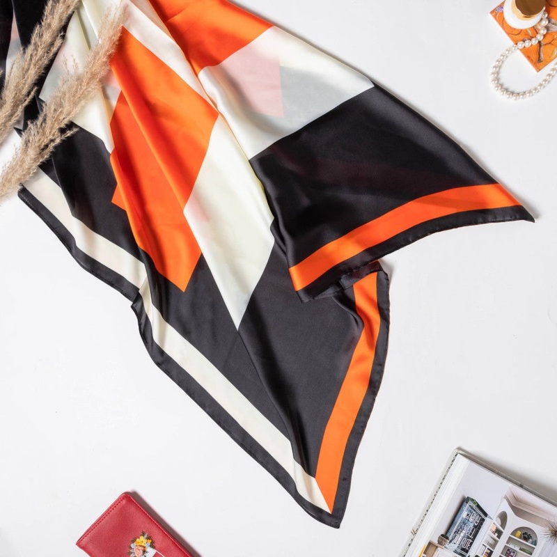 Radiant Silk Neck And Bag Square Scarf