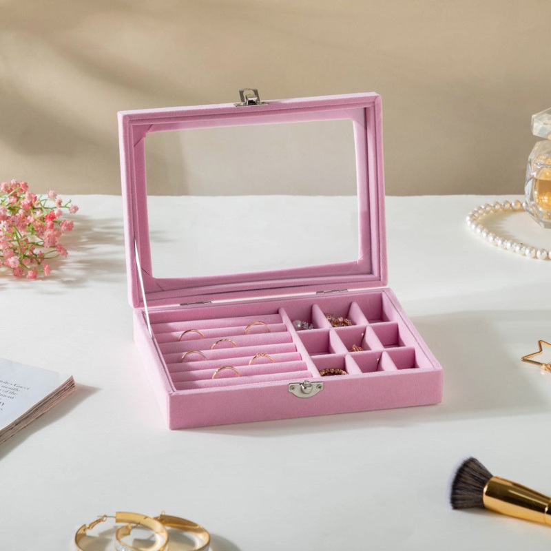 Sectioned Jewellery Box Pink