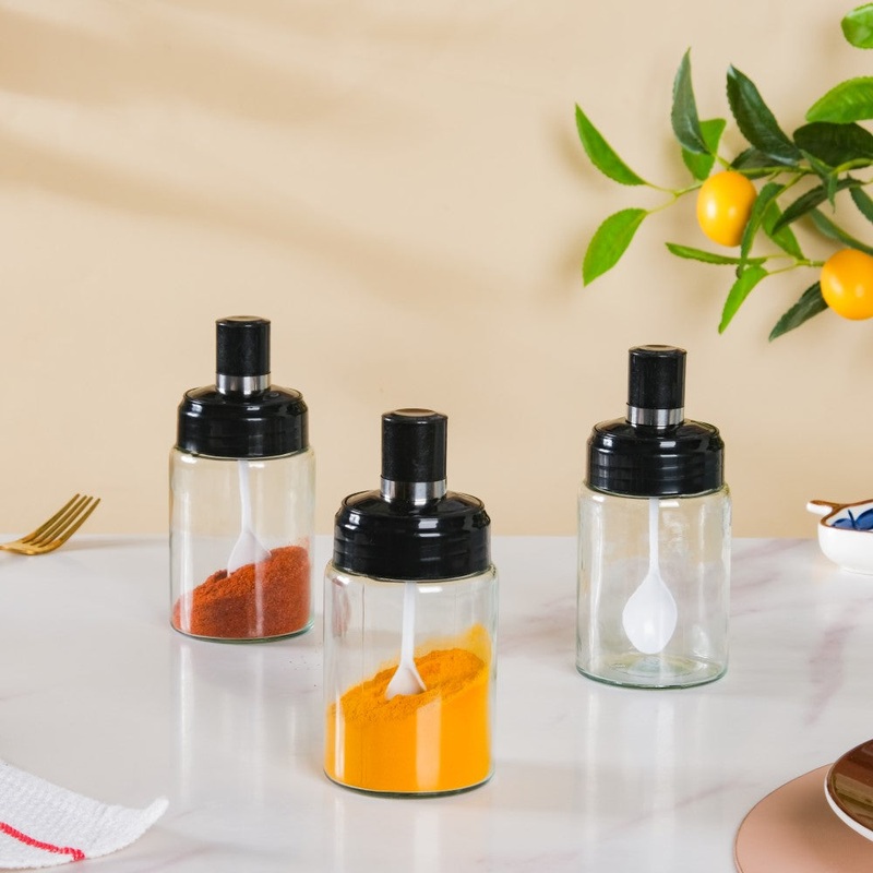Spice Jar With Spoon Set Of 3