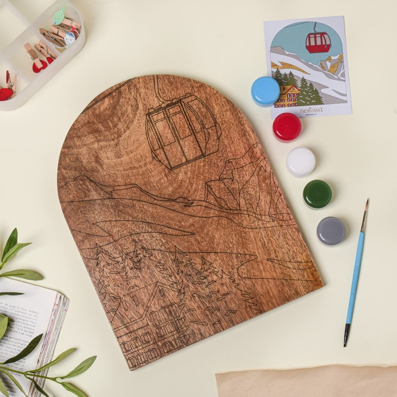 Swiss Alps Wooden DIY Paint Kit 13x10 Inch