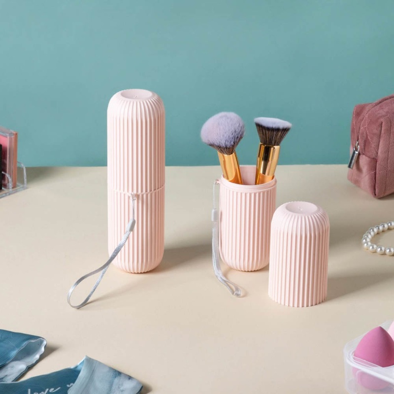 Toothbrush Cover For Travel Pink Set Of 2