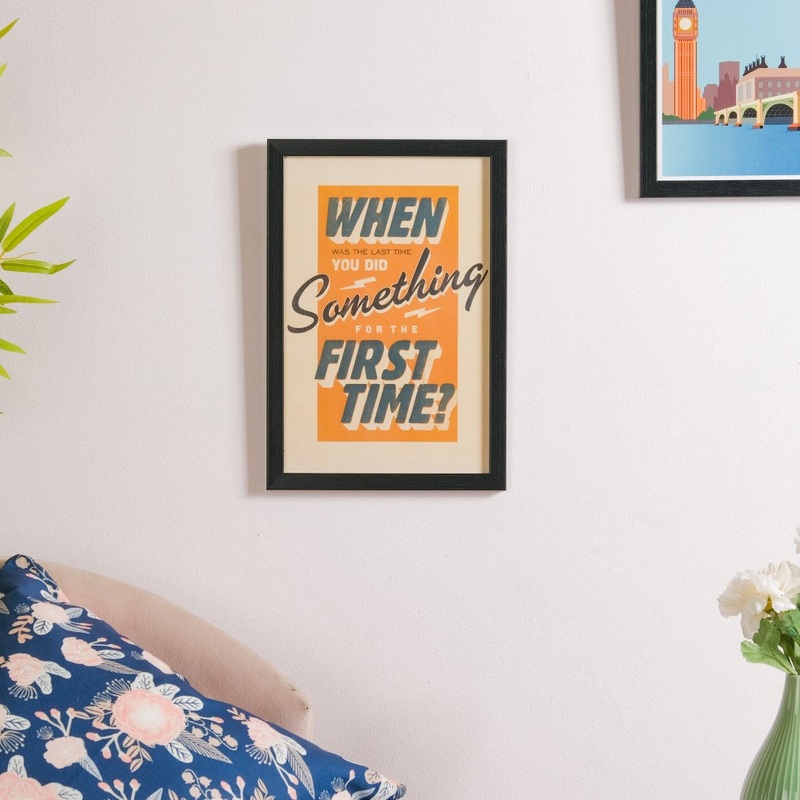 Try Something New Framed Poster 13x9 Inch