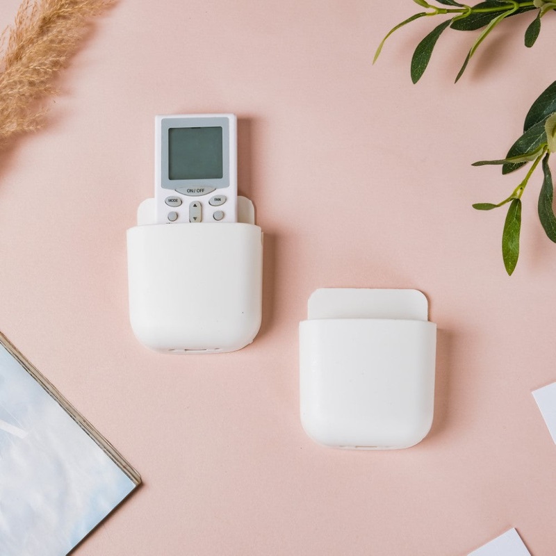 Wall Mounted Phone Storage Case White Set Of 2