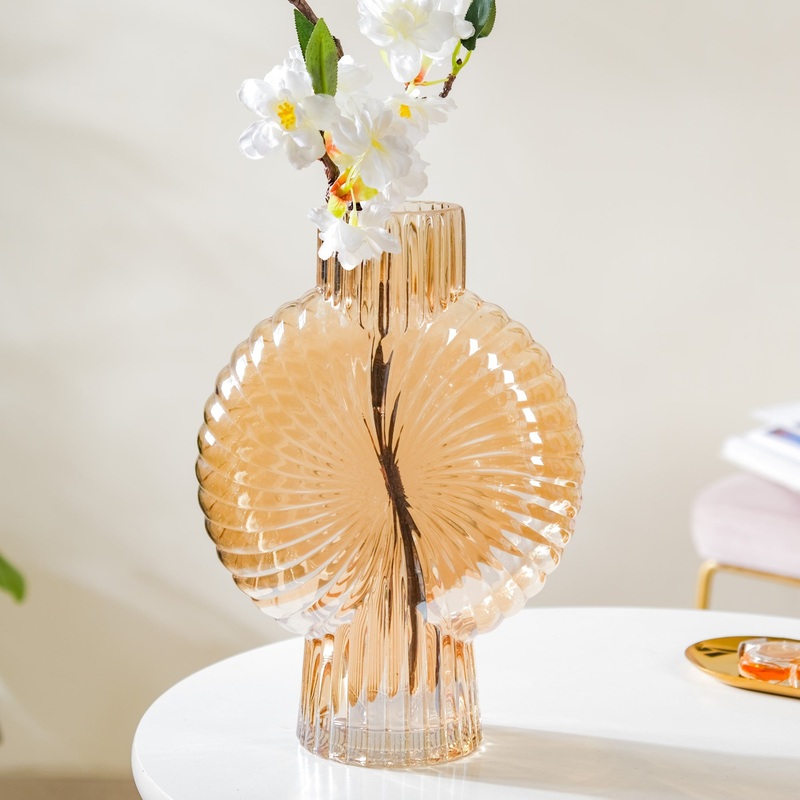 Armadillo Glass Vase Amber Large