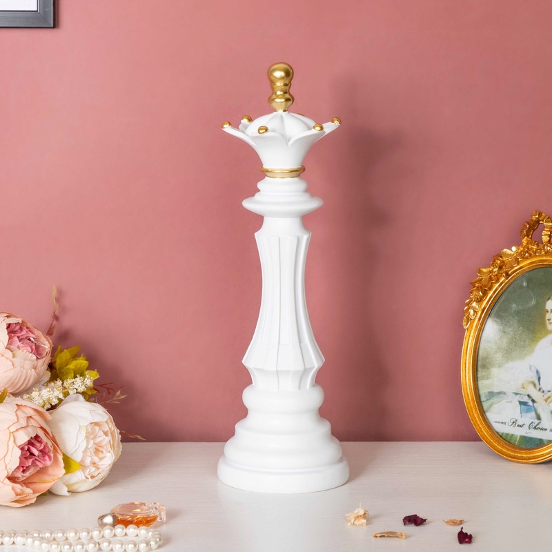 Chess Queen Showpiece White 14 Inch