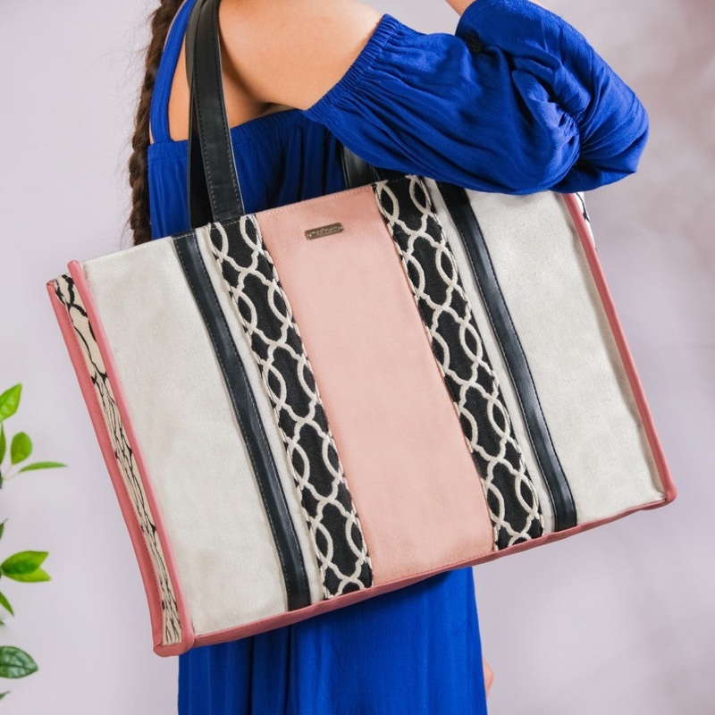 Eco Canvas Tote Bag Pink Large 17 X 12 Inch