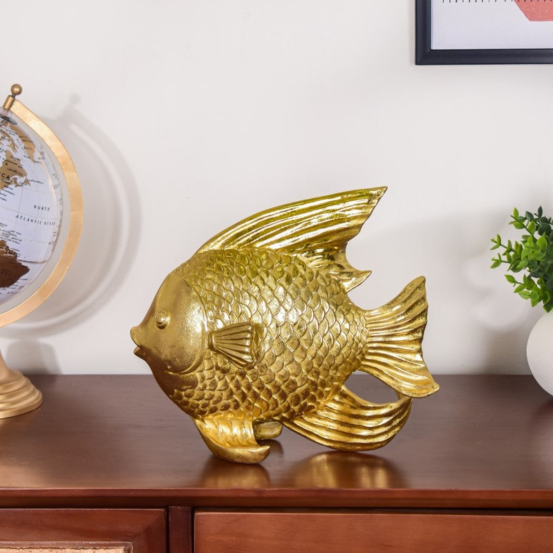 Fish Table Decor Gold