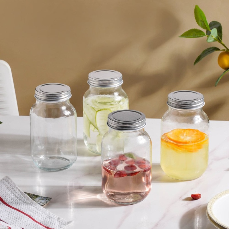 Glass Pickle Jar With Lid Set Of 4 750ml