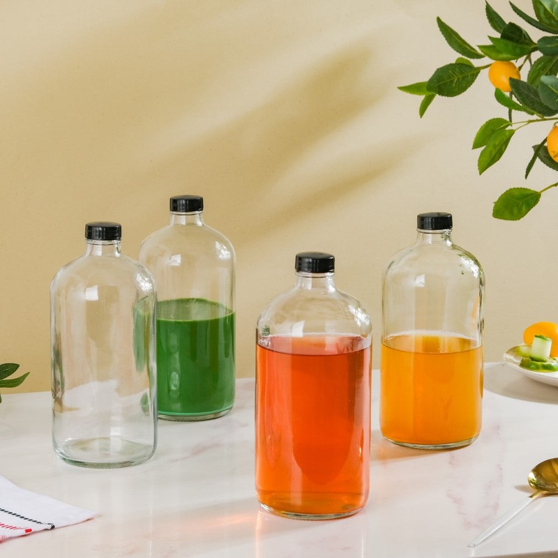 Glass Water Bottle Set Of 4 1 L
