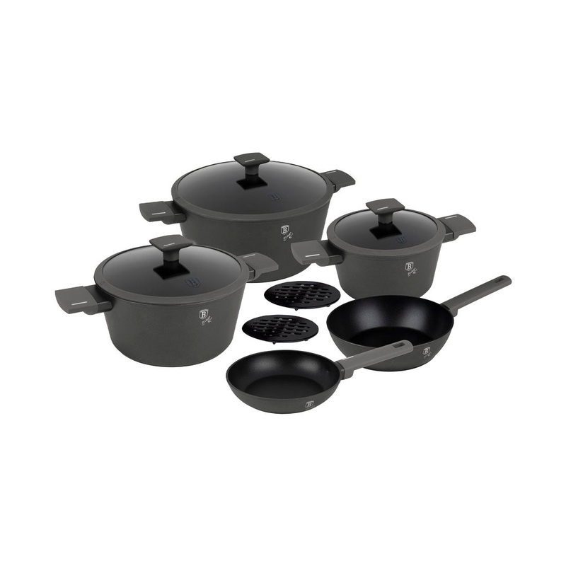 Berlinger Haus Kchenbedarf Haus 10-teiliges Kochgeschirr-Set matt Anthracite Collection