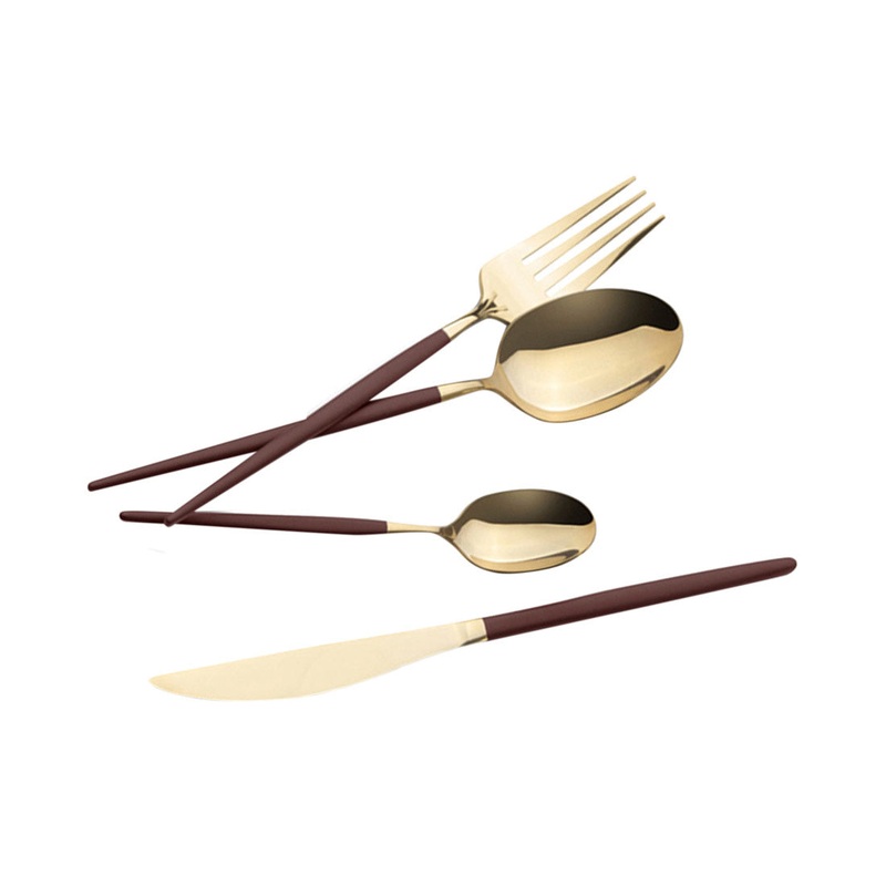 Berlinger Haus Kchenbedarf Haus 24 teiliges Besteckset bordeaux/champagne Leonardo Collection