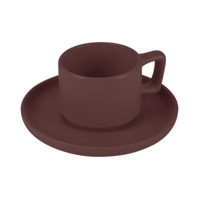 Berlinger Haus Kchenbedarf Haus Espressotassenset 4 Stk. 100ml matt bordeaux Leonardo Collection