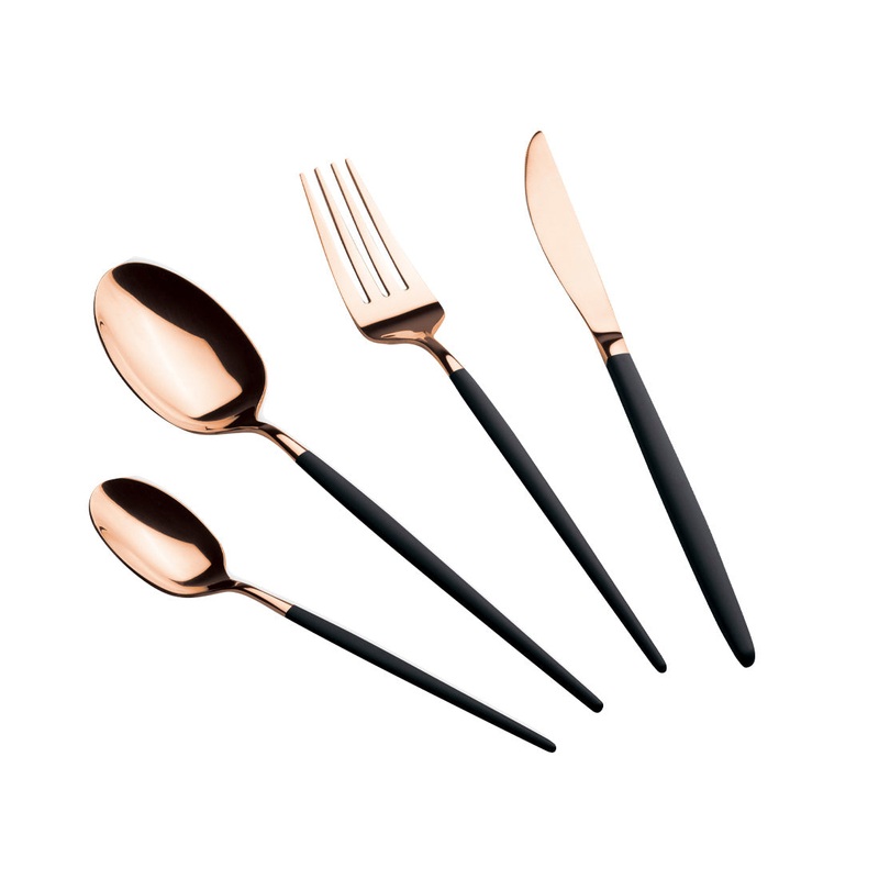 Berlinger Haus Kchenbedarf Haus Black Collection Matte 24 teiliges Besteckset black/rose-gold