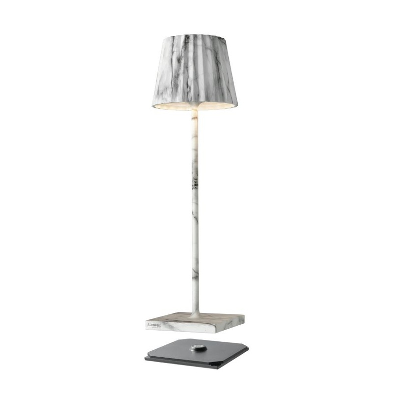 Sompex Tischlampe TROLL 2.0 Marmor, 38cm