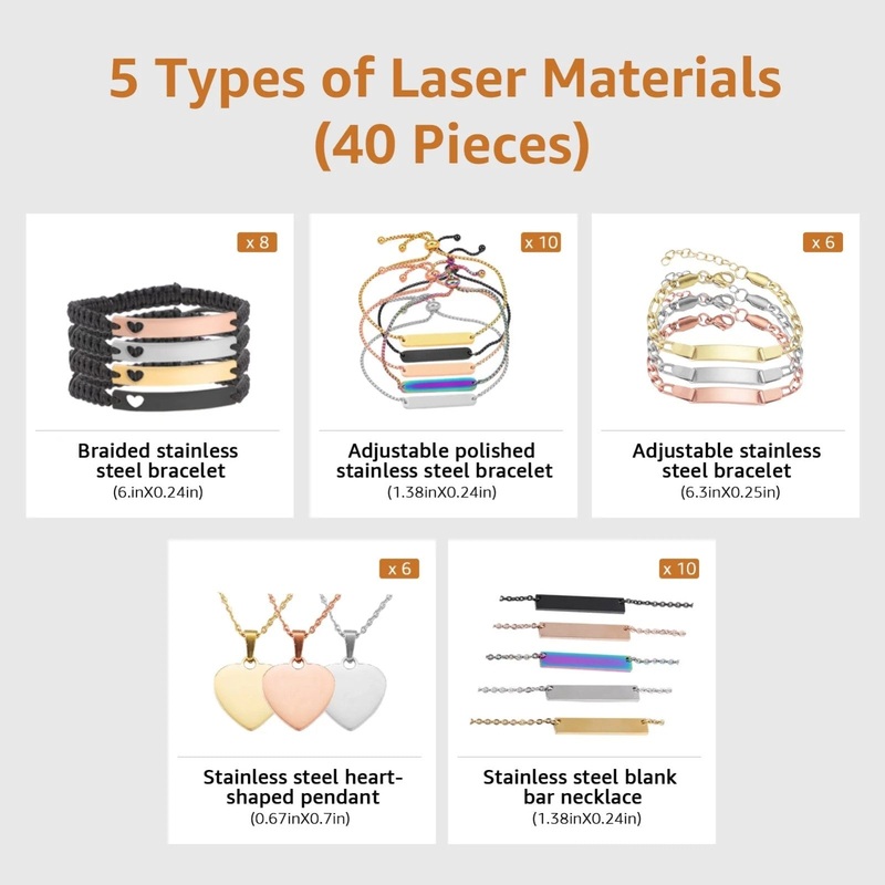 Laserpecker Zubehr Metallhalskette & Armband Paket 40 Stk.