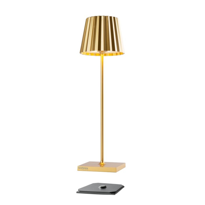 Sompex Tischlampe TROLL 2.0 Gold, 38cm
