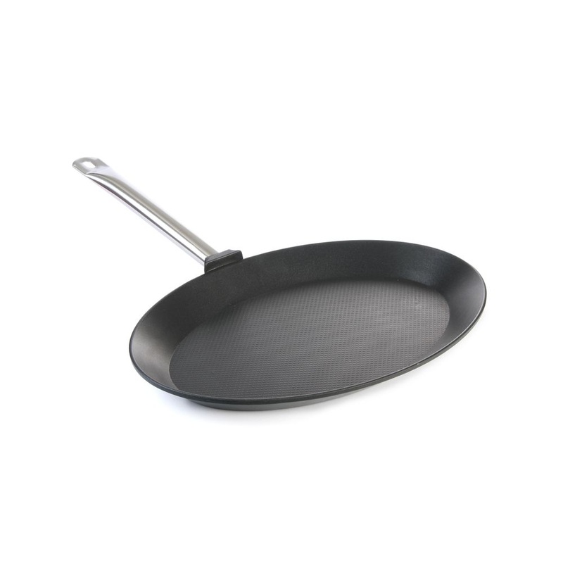 HENDI Aluminiumgussbratpfanne Fischpfanne oval Titanium Professional 400x275x35mm