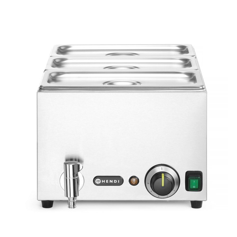 HENDI Bain-Marie Set: Ranger Ablasshahn + 3x  230V/1000W
