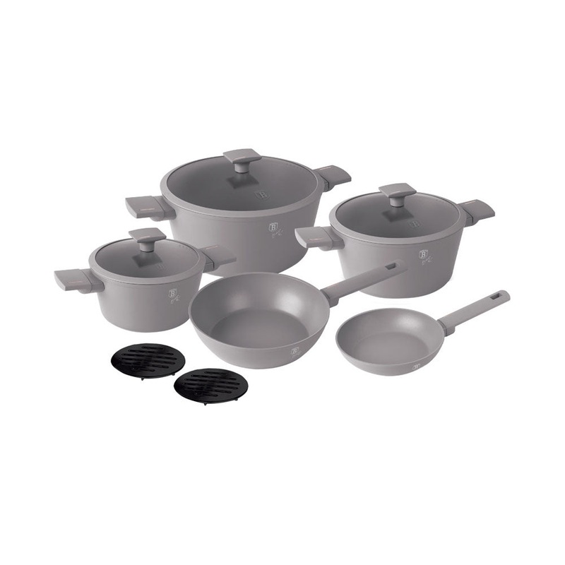 Berlinger Haus Kchenbedarf Haus 10-teiliges Kochgeschirr-Set matt Taupe Collection