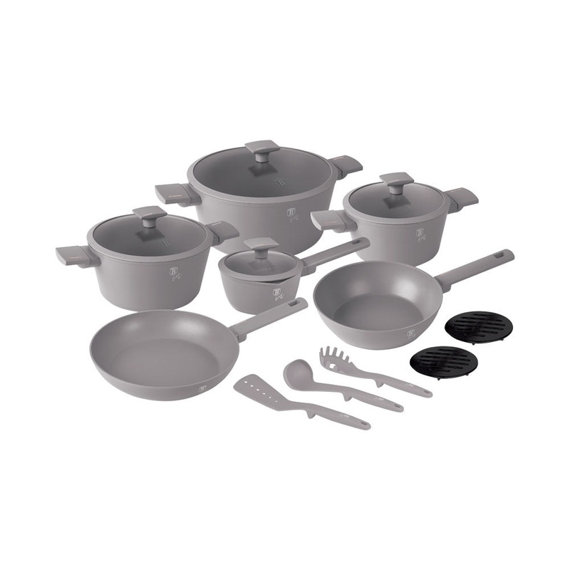 Berlinger Haus Kchenbedarf Haus 15-teiliges Kochgeschirr-Set matt Taupe Collection