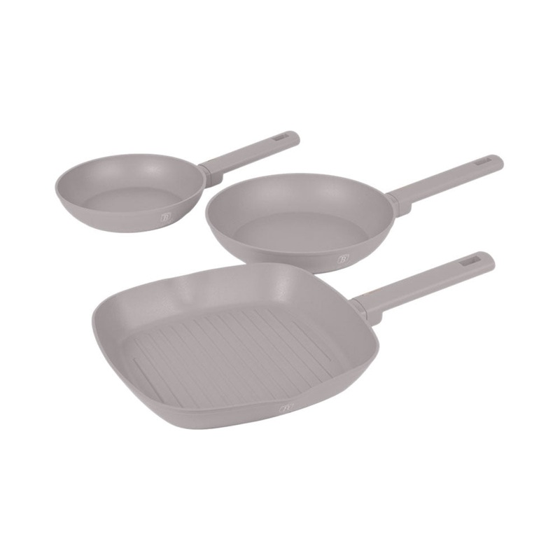 Berlinger Haus Kchenbedarf Haus 3-teiliges Bratpfannen Set  20/24/28cm matt Taupe Collection