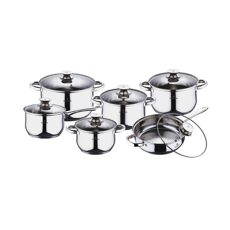 Blaumann Kchenbedarf 12-teiliges Topfset Edelstahl Gourmet Line Shiny