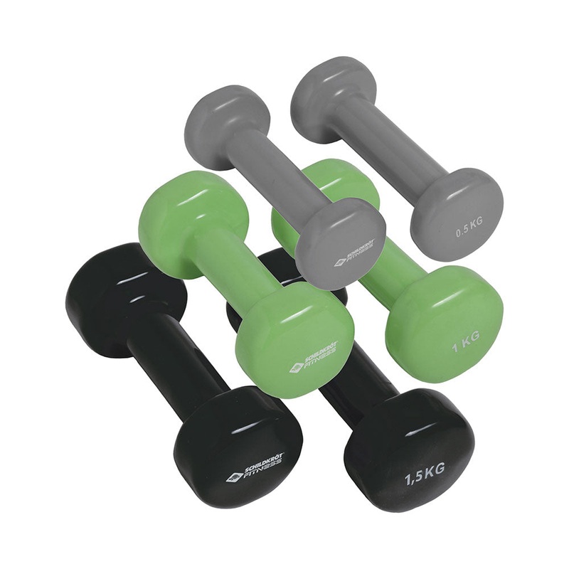 Schildkrt Freizeit Indoor Vinyl Hantel Set im Kunststoffkoffer 2x 0.5kg/ 2x 1.0kg / 2x 1.5kg