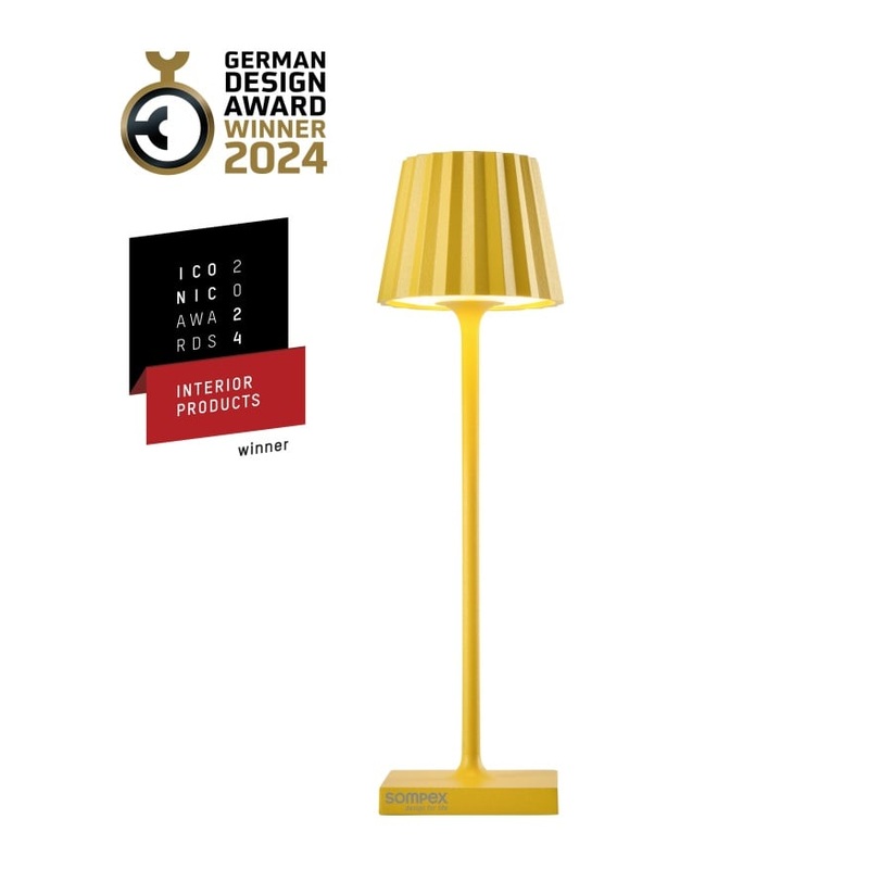 Sompex Tischlampe Troll nano gelb, 21 cm