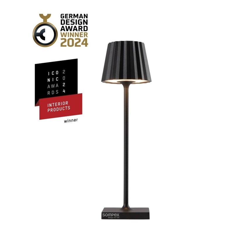 Sompex Tischlampe Troll nano schwarz, 21 cm