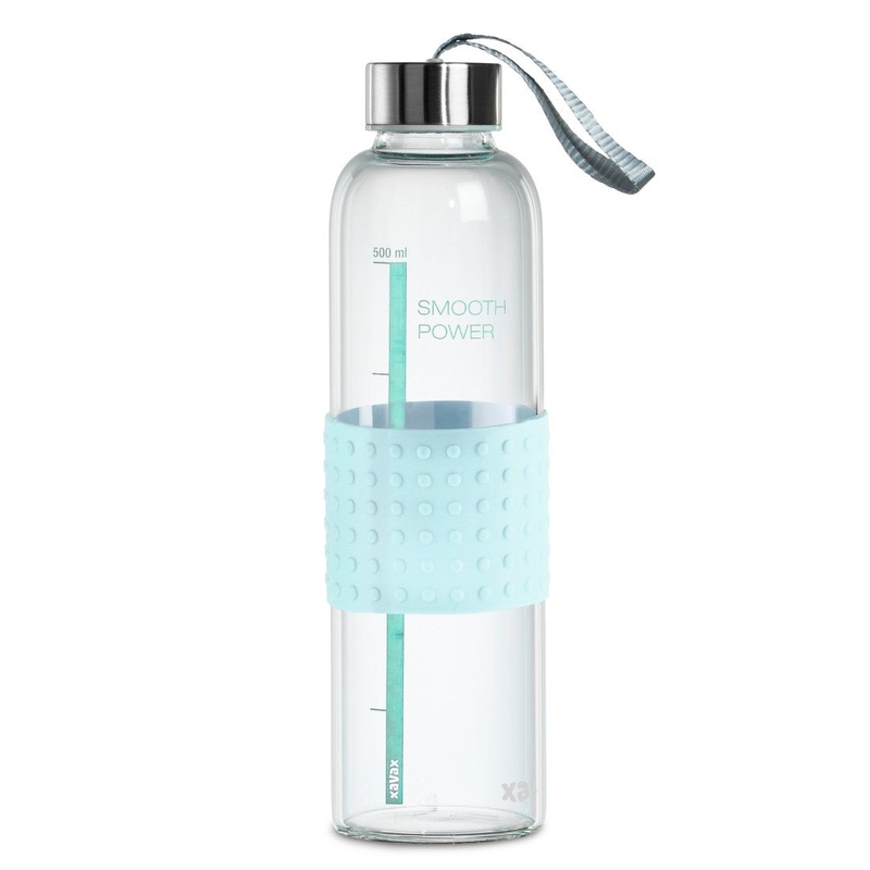 Xavax Glasflasche 500ml, mit Markierung, Schlaufe, fr Kohlensure u. heiss/kalt