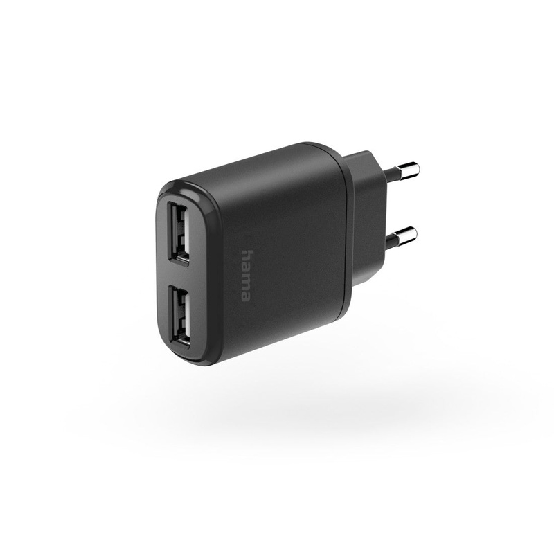Hama Ladegert 2x USB-A, 12 W, Schwarz