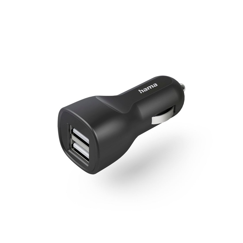 Hama Ladegert Auto, 2x USB-A, 12 W, Schwarz