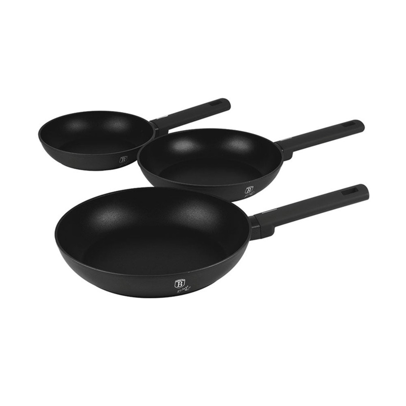 Berlinger Haus Bratpfannen Haus 3-teiliges Set  20/24/28 cm Matte Black Collection