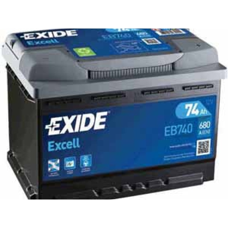 Exide Fahrzeugbatterie Excell 12V/74Ah/680A LxBxH 278x175x190mm/B13/S:0