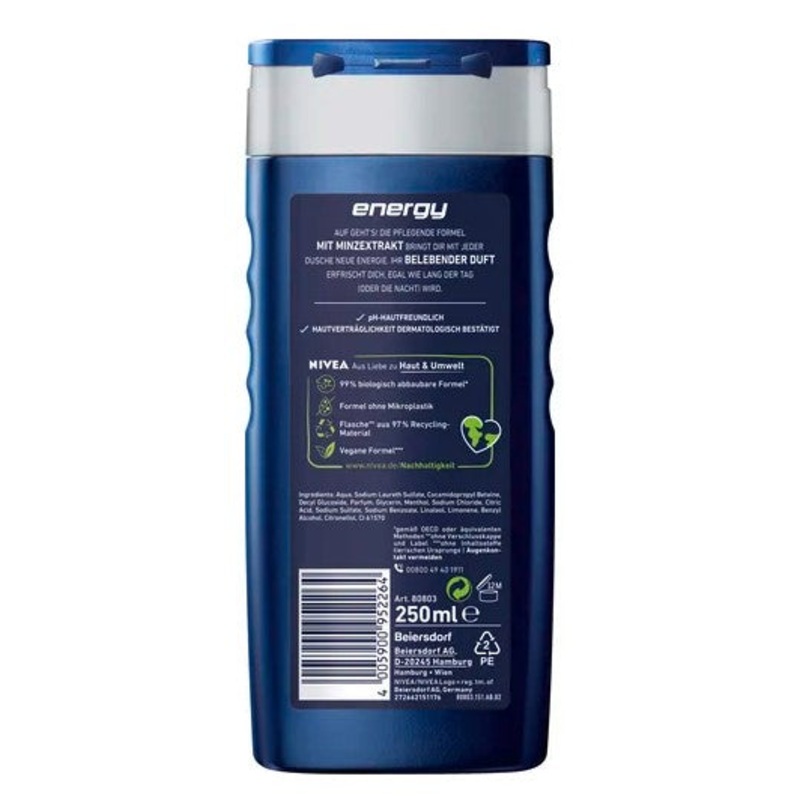 Nivea Shampoo und Duschgel 250ml 3-in-1 Energy