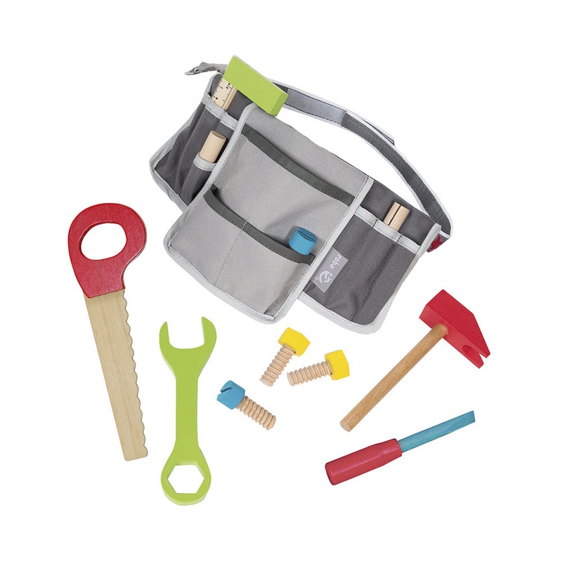roba Figuren & Puppen Kinder-Werkzeuggrtel ink. Tasche & 11teiligem Holzwerkzeugset
