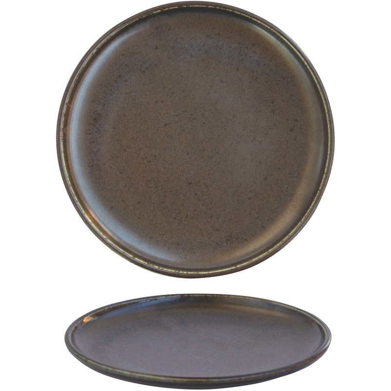 Antique black flat plate 21cm