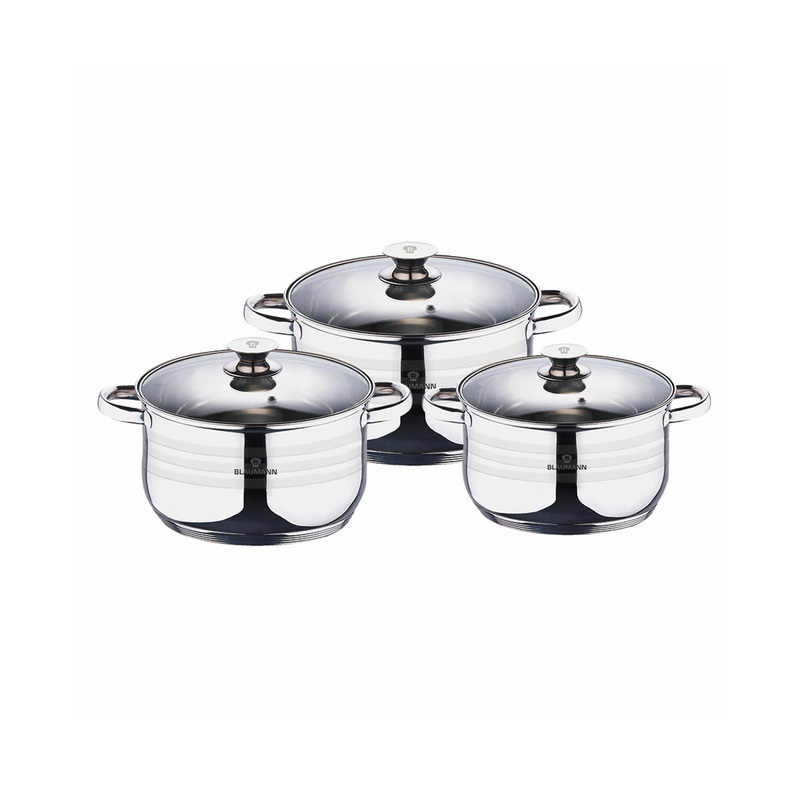 Berlinger Haus Kchenbedarf Blaumann 6-teiliges Topfset Edelstahl Gourmet Line