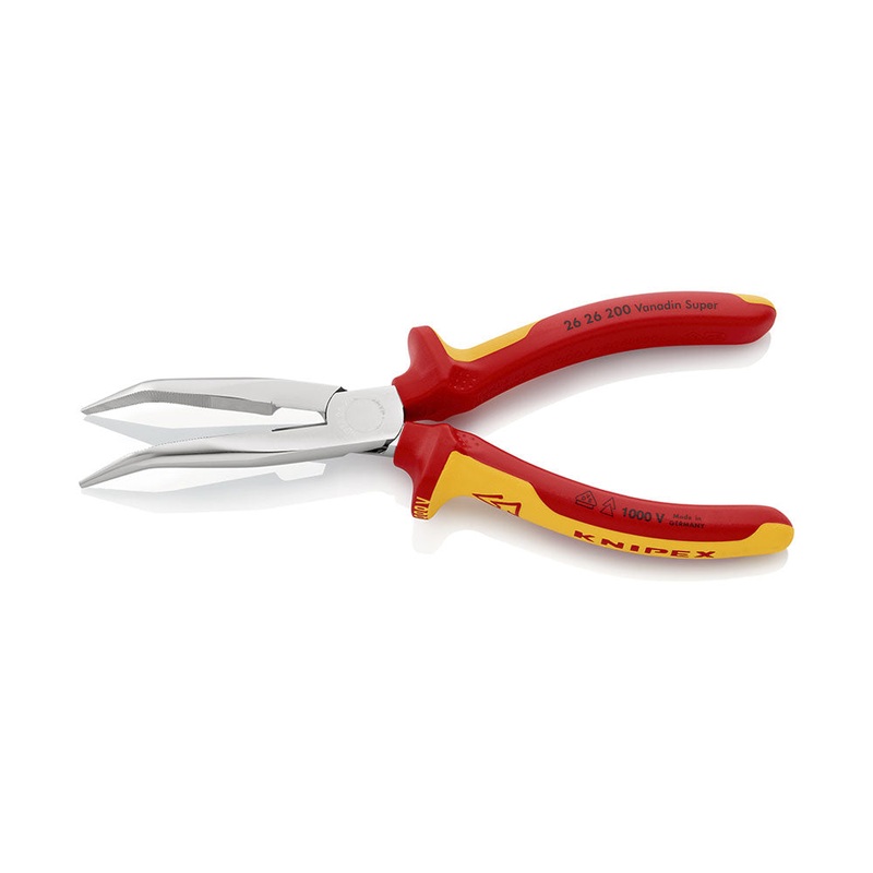KNIPEX Zubehr Werkstatt Flachrundzange mit Schneide VDE 200mm gebogen
