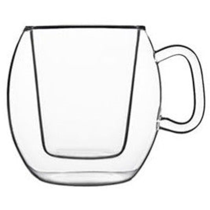 Glass thermo mug with double walls 300ml