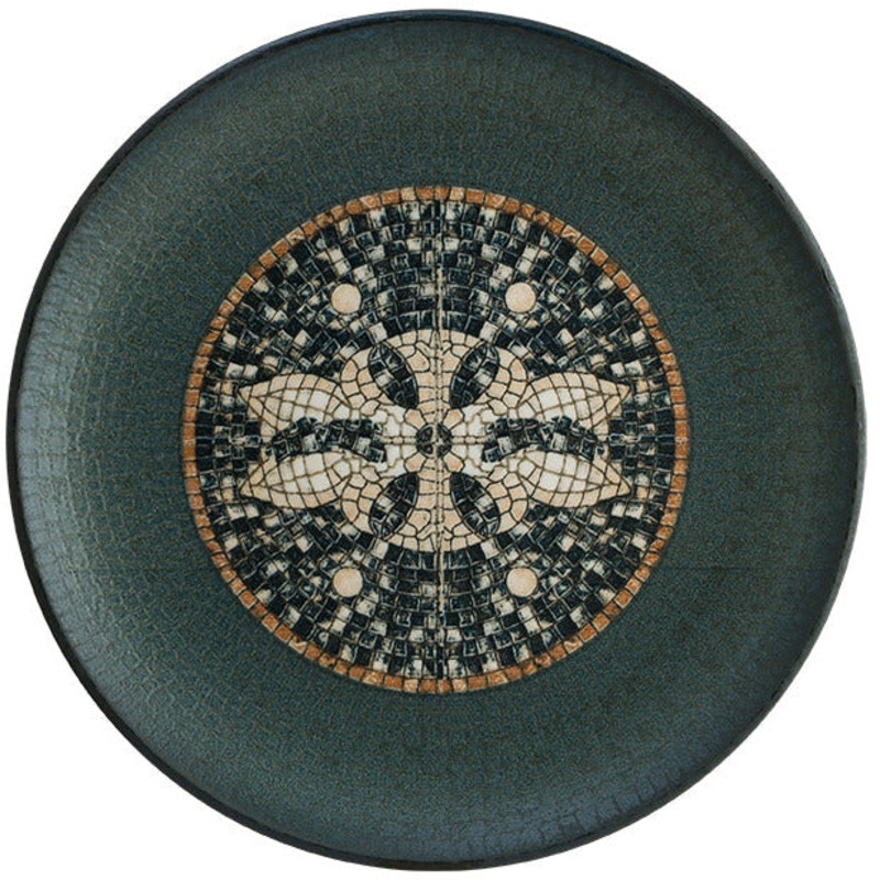 Mesopotamia Mosaic Anthracite Gourmet Flat Plate 30cm