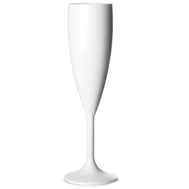 Polycarbonate champaign flute Premium White 180ml