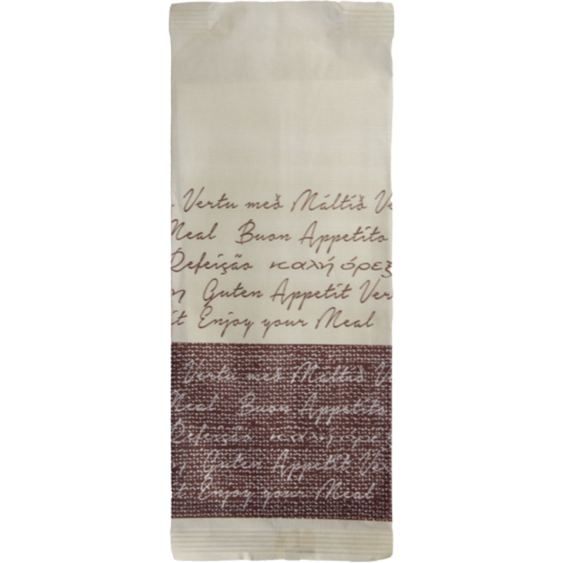 Paper cutlery pocket "Bon Appetit Beige" 125pcs 25cm