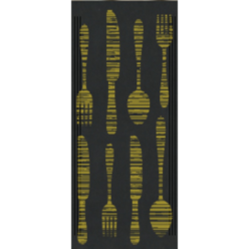 Paper cutlery pocket "Gourmet Oro" 125pcs 25cm